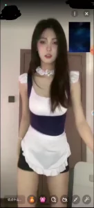 【章哥经典】一对一视频女仆装女孩各种诱惑阿黑颜